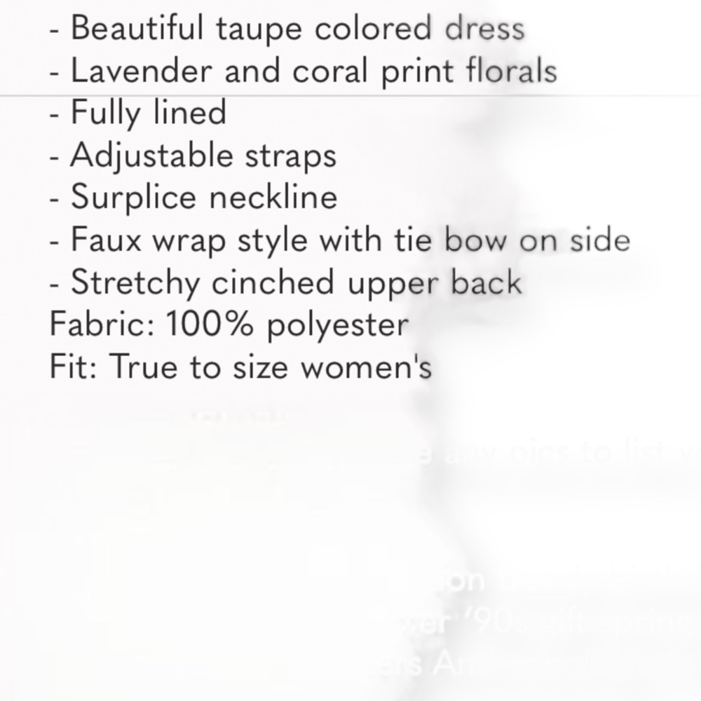 WOMANS TAUPE FAUX WRAP DRESS - Picture 5 of 5